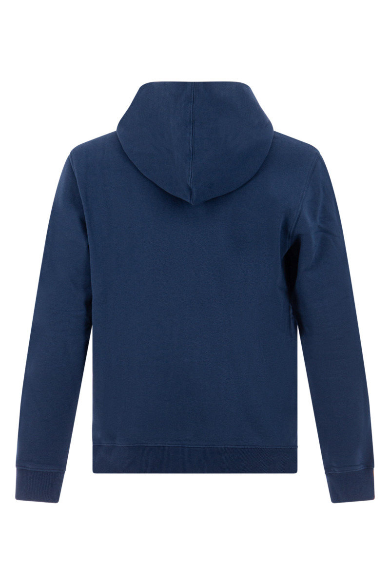 Woolrich Sweater Script Hoodie Blauw