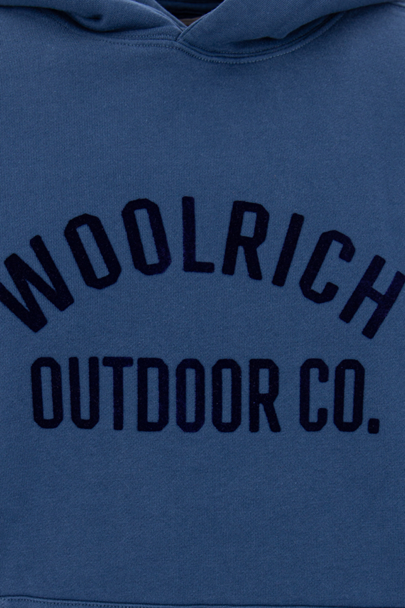Woolrich Sweater Script Hoodie Blauw