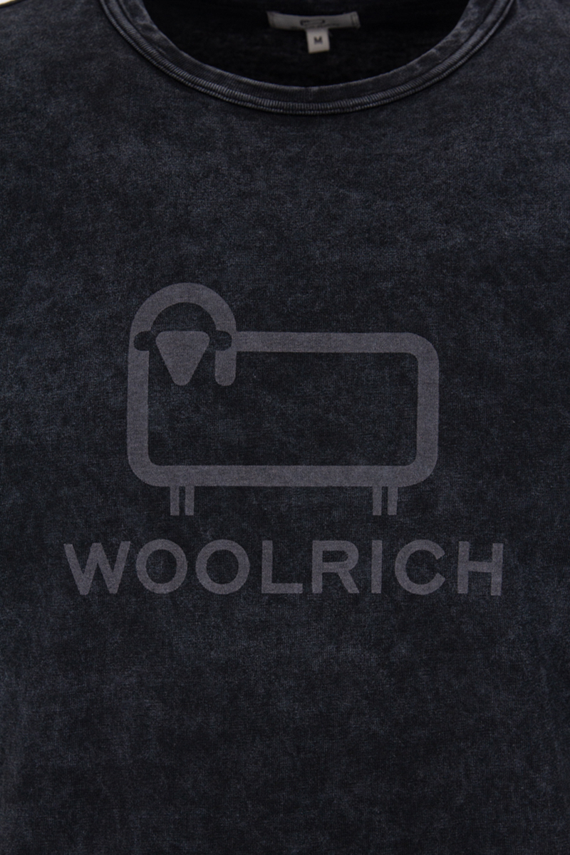 Woolrich T-shirt Macro Logo Tee Zwart