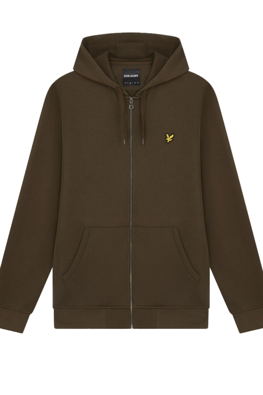 Lyle And Scott Jogging Top Zip Through Hoodie Army