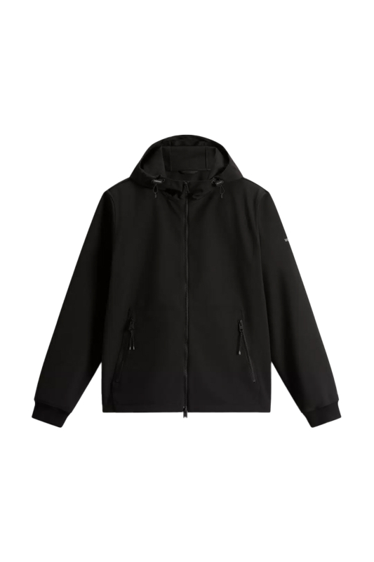 Woolrich Jas Soft Shell Full Zipp Hoodie Zwart