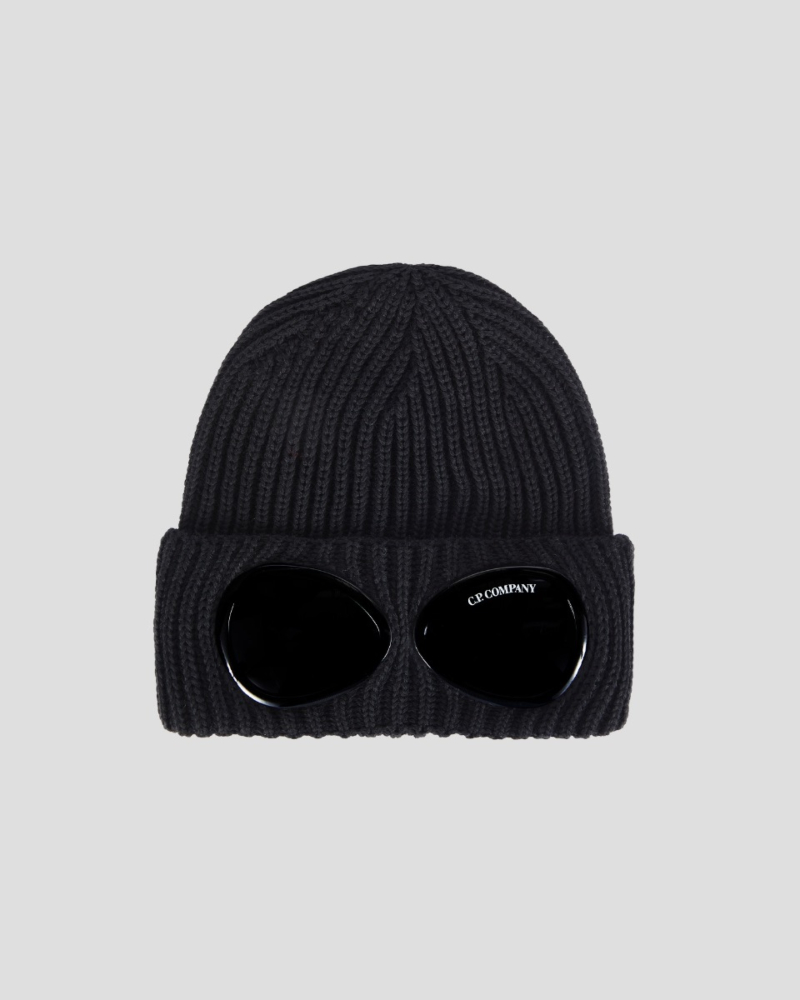 Cp Company Muts Merino Wool Goggle Beanie Zwart