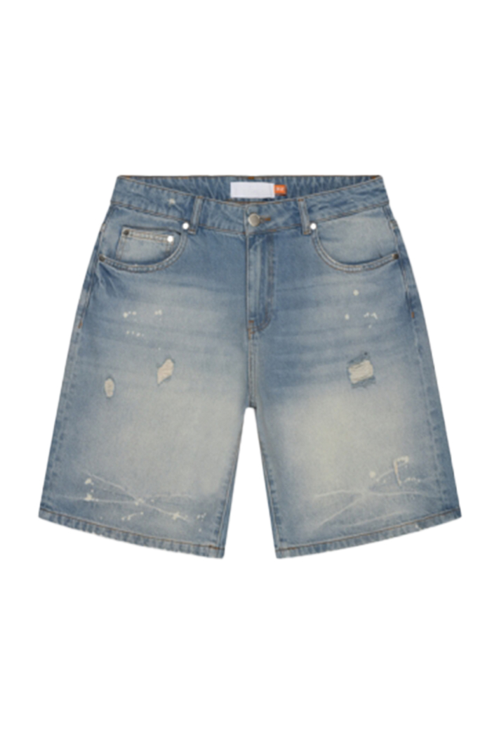 Croyez Short Cd2 Washed Denim Shorts L-blauw