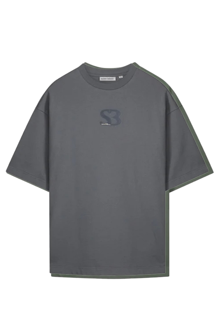 Saint Blanc T-shirt Initial Logo T-shirt Grijs