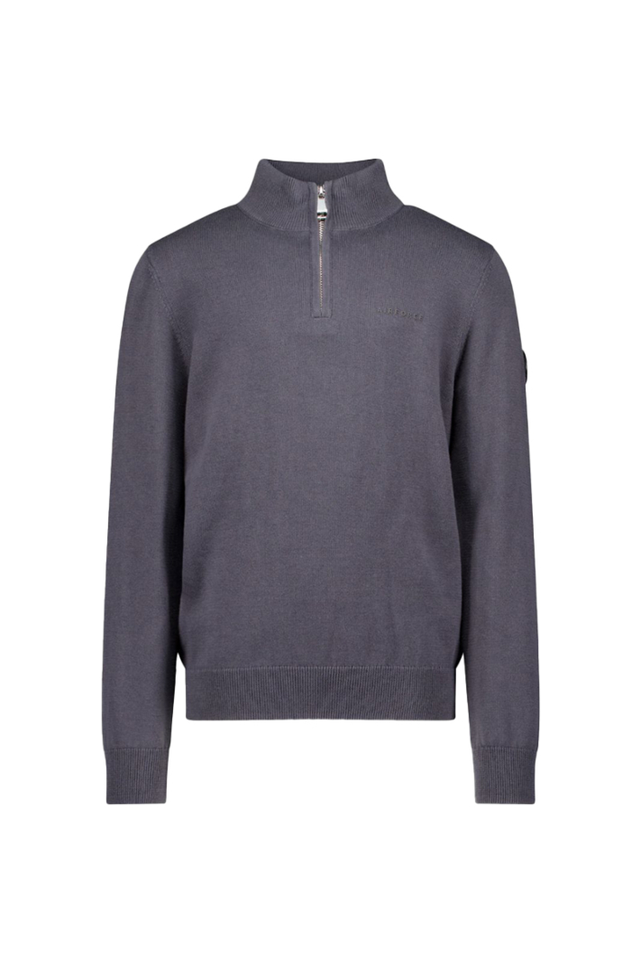 Airforce Trui Knitwear Quarter Zip D-grijs