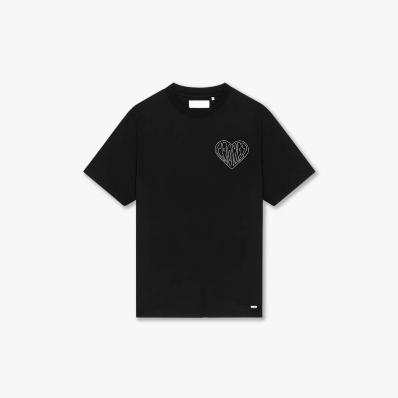 Croyez T-shirt Stitched Heart T-shirt Zwart