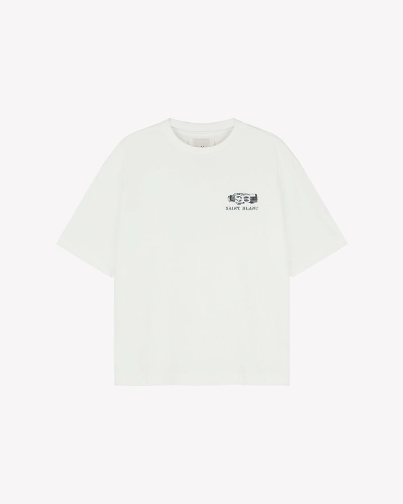Saint Blanc T-shirt Signature Garage T-shirt Ov Wit