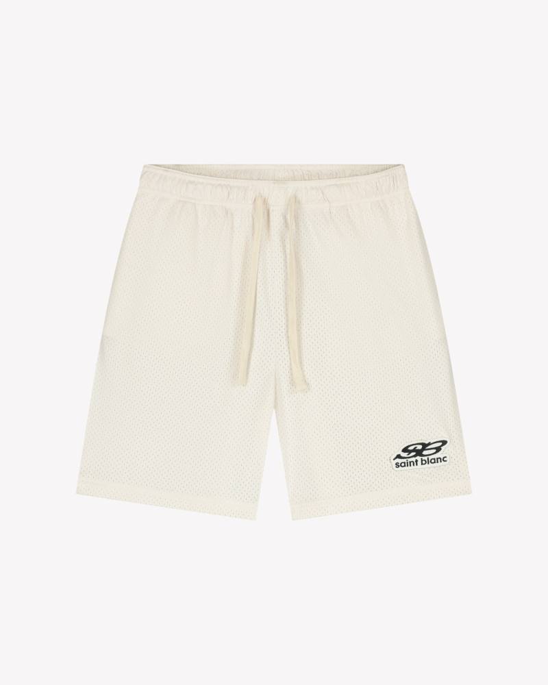 Saint Blanc Short Oblique Logo Mesh Short Wit