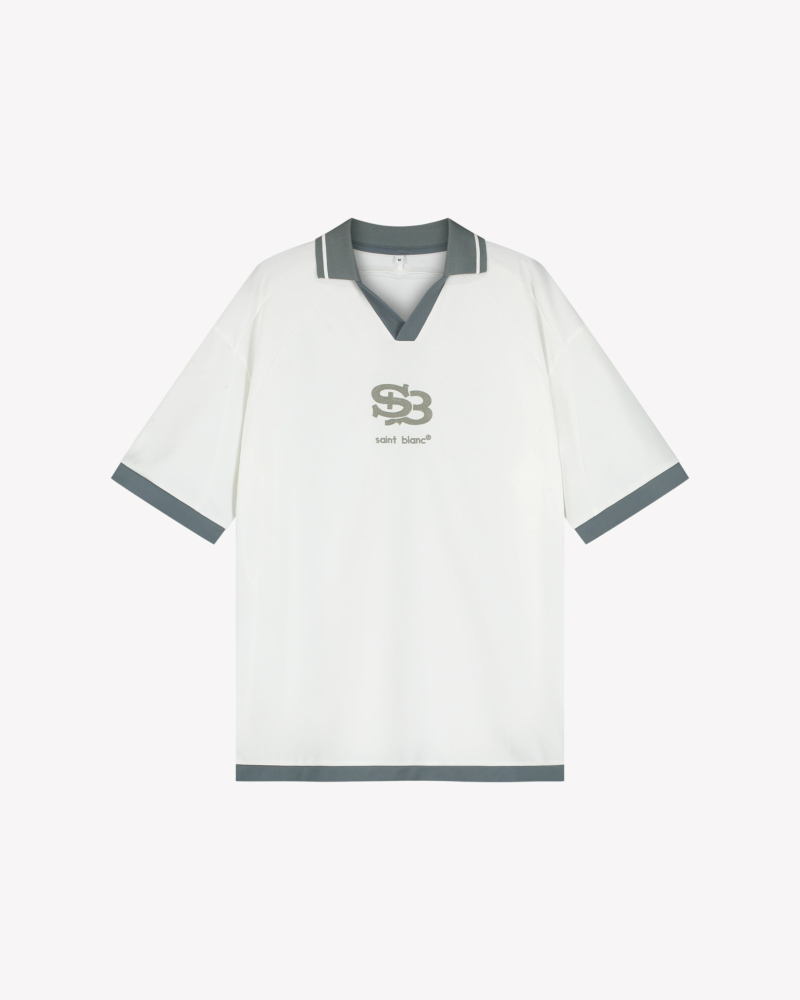 Saint Blanc T-shirt Interlock Logo Jersey Wit