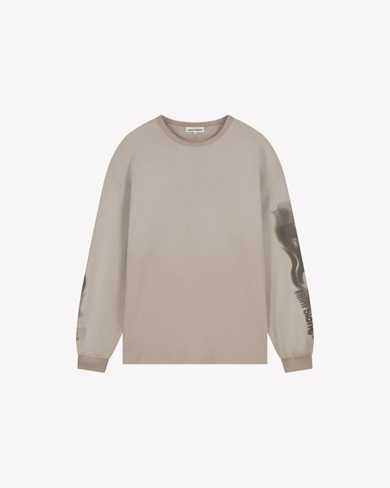 Saint Blanc Trui Blur Waffle Knit  Off White