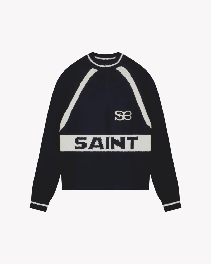 Saint Blanc Trui Heavy Cycling Knit Top D-blauw
