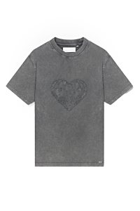 Croyez T-shirt Cut Out Out Heart T-shirt Grijs